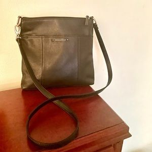 Tignanello Black Leather Crossbody Purse